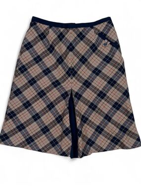 Pendleton 100% Virgin Wool Plaid Front Back Pleat Skirt